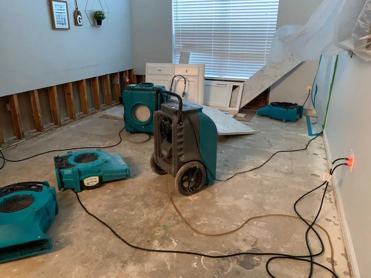 Dehumidifier in flood-cut room for Water Extraction & Removal in Ankeny